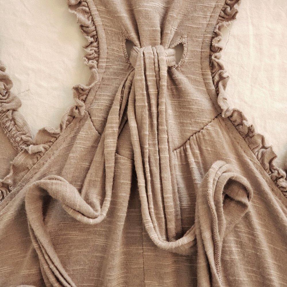Tammy Mars Racerback Sleeveless Top Tan Gorgeous!! Boutique Hippie Large UNIQUE